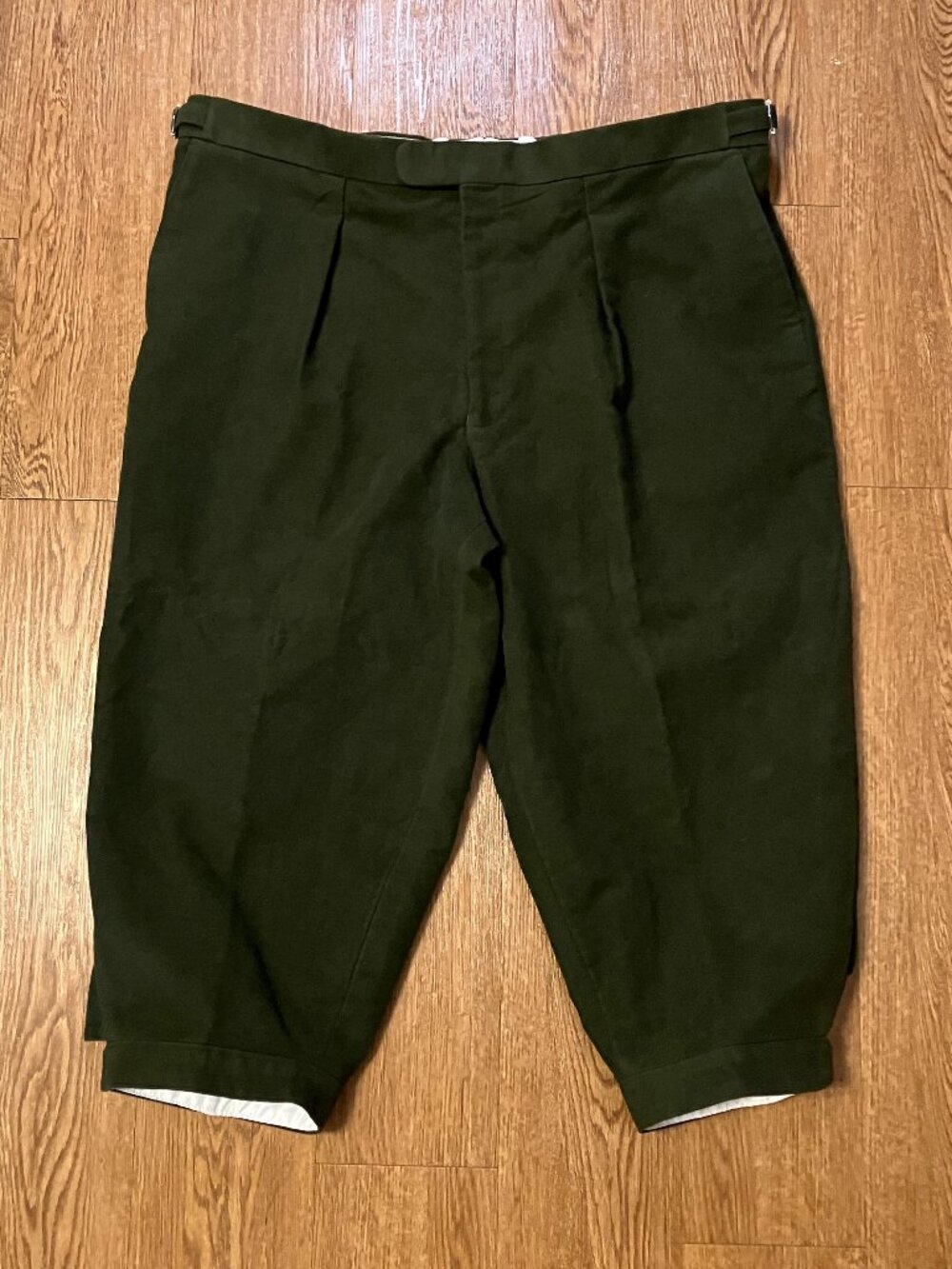 Oliver Brown Chelsea London Breeks Moleskin Shooting Plus Twos Trousers Olive